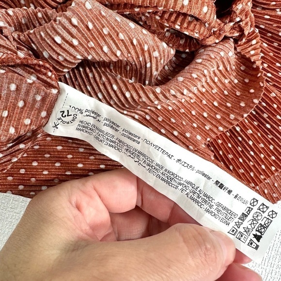 NWT Zara polka dot ruffle sleeve crop top size S - Picture 6 of 6